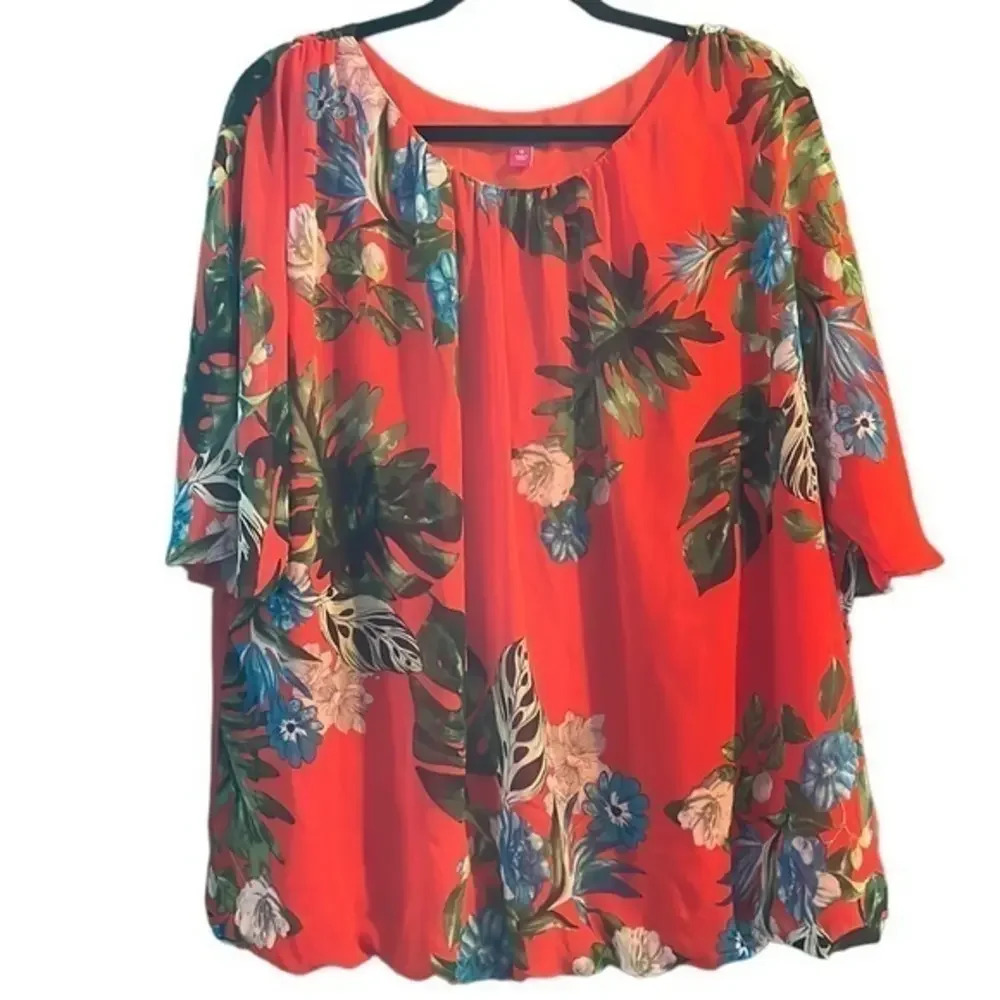 New Plus‎ Size Vince Camuto Floral Top Size 1X